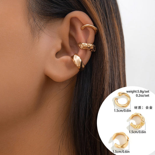 Geometric Metal Teardrop Earrings Fashion Statement Hoops