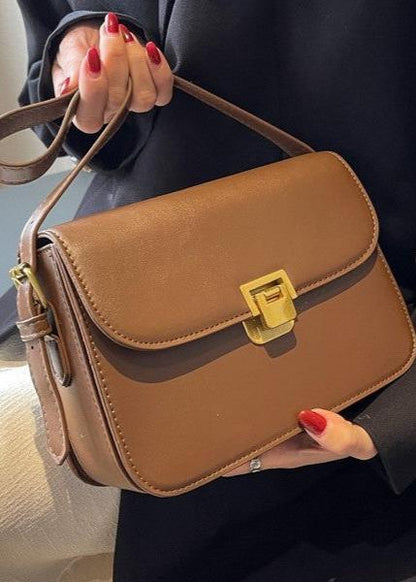Compact PU Leather Crossbody Bag With Buckle