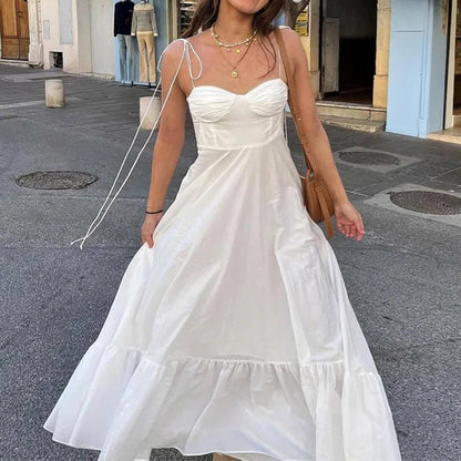 Elegant Solid Color High-Waisted Strapless Dress