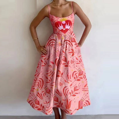 New Women's Casual A-Line Dress Solid Color Pleated Maxi Dress