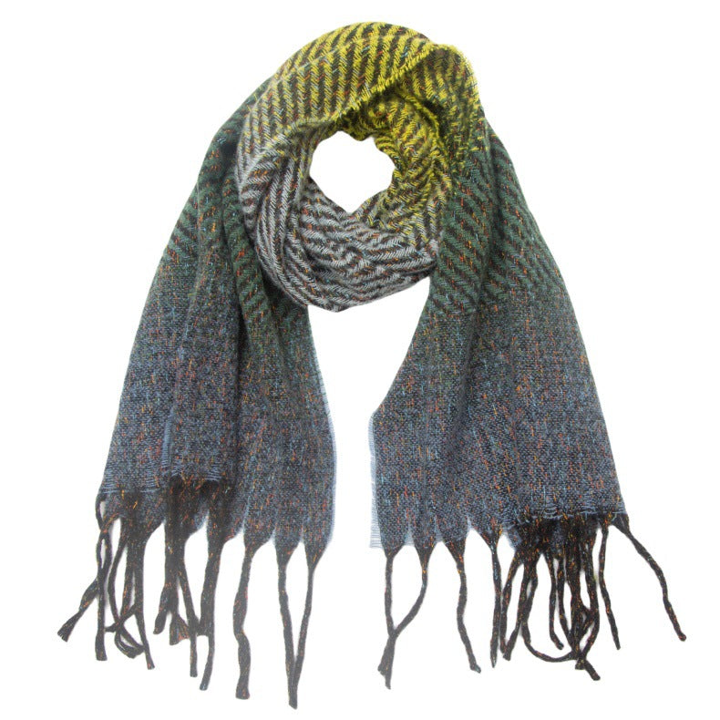 Gradient Color Tassel Soft Scarves