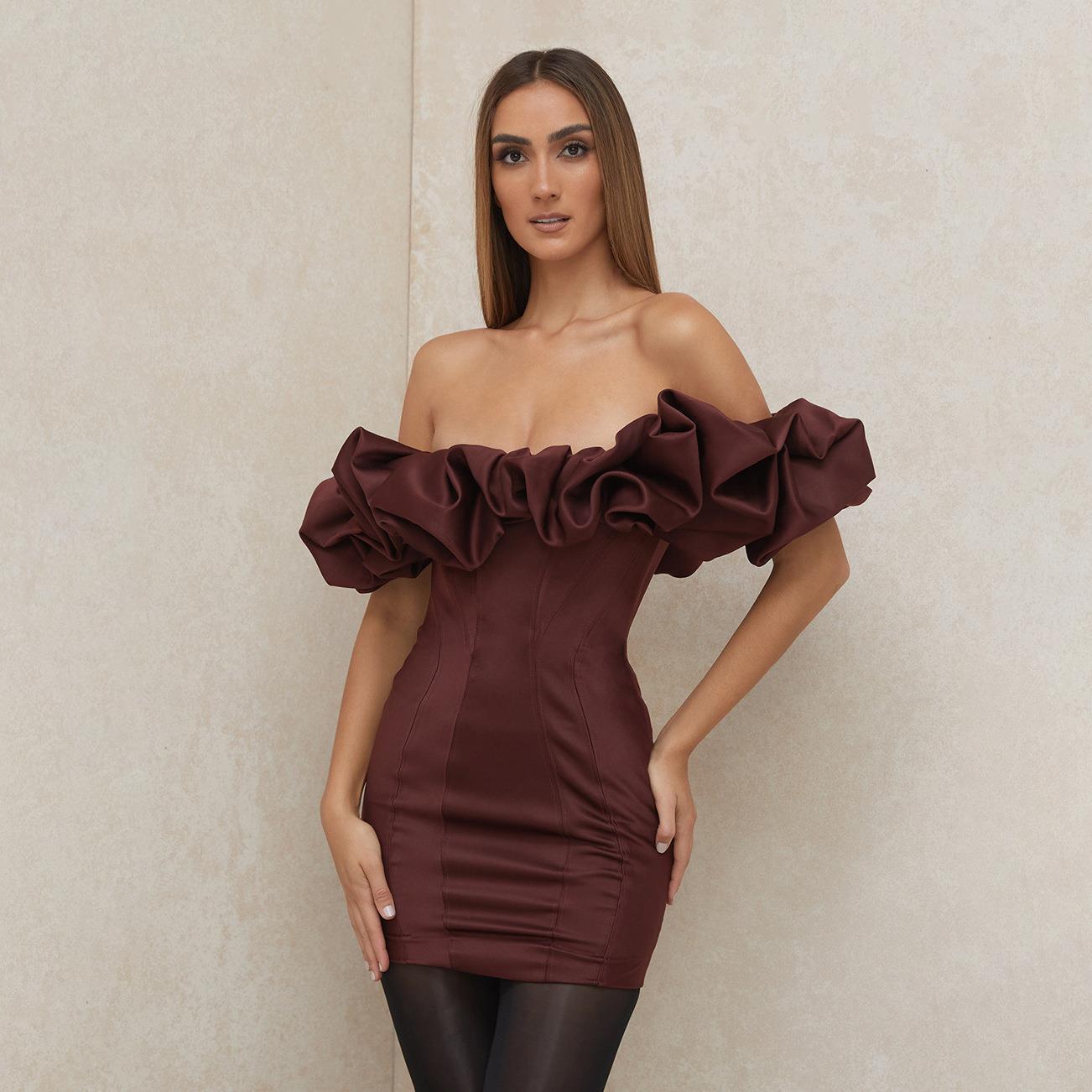 Strapless Fishtail Peplum Dress Elegant Cocktail Dress