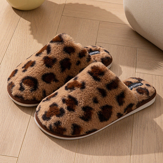 Leopard Plush Soft Warm Slippers