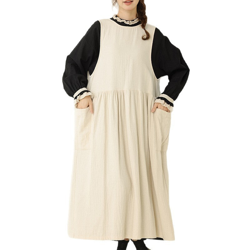 Retro A-Line Sleeveless Vest Dress in Solid Colors