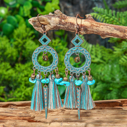 Bohemian Vintage Tassel Earrings Set Handmade Zinc Alloy Accessories