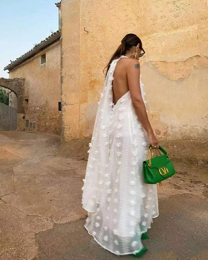 V-Neck Swing Streamer Dress