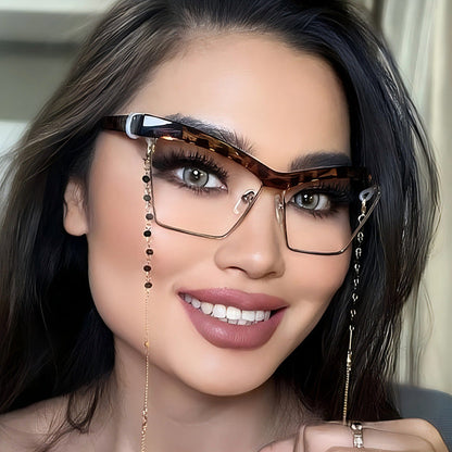 Fashionable Blue Light Blocking Rectangle Glasses for Adults