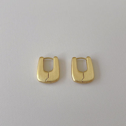 Simple Matte Brushed Hoop Earrings
