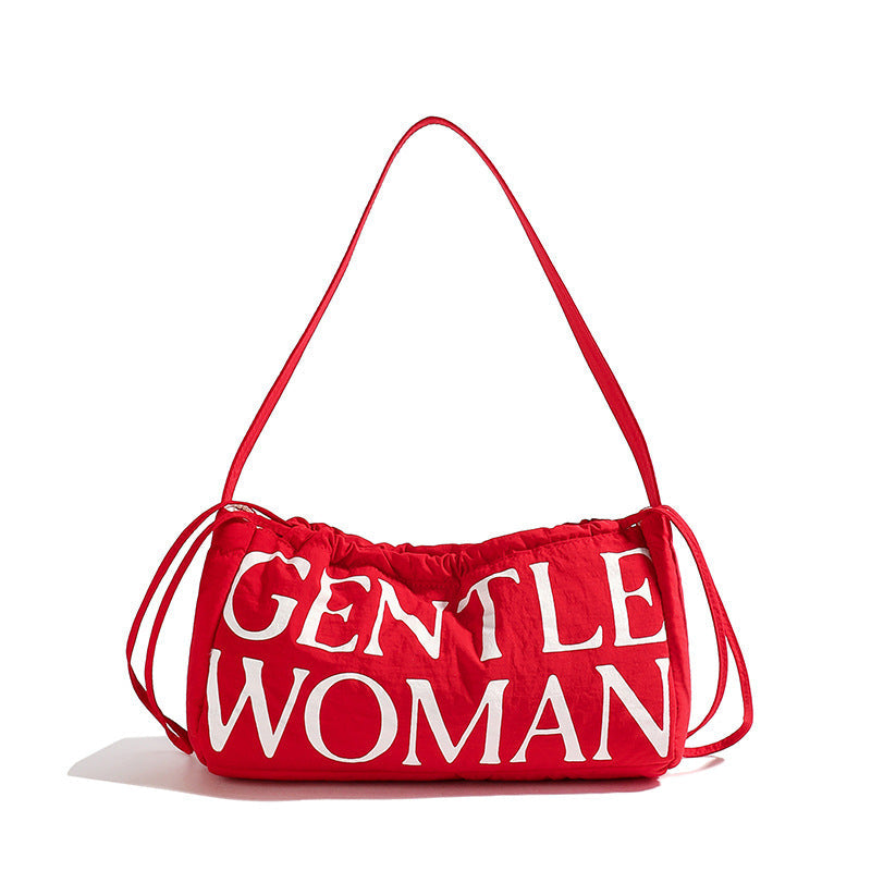 Drawstring Solid Puffer Underarm Shoulder Bag