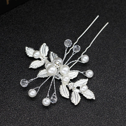 Bridal Gold Pearl Hair Vine Classic Olive Leaf Hair Accessory