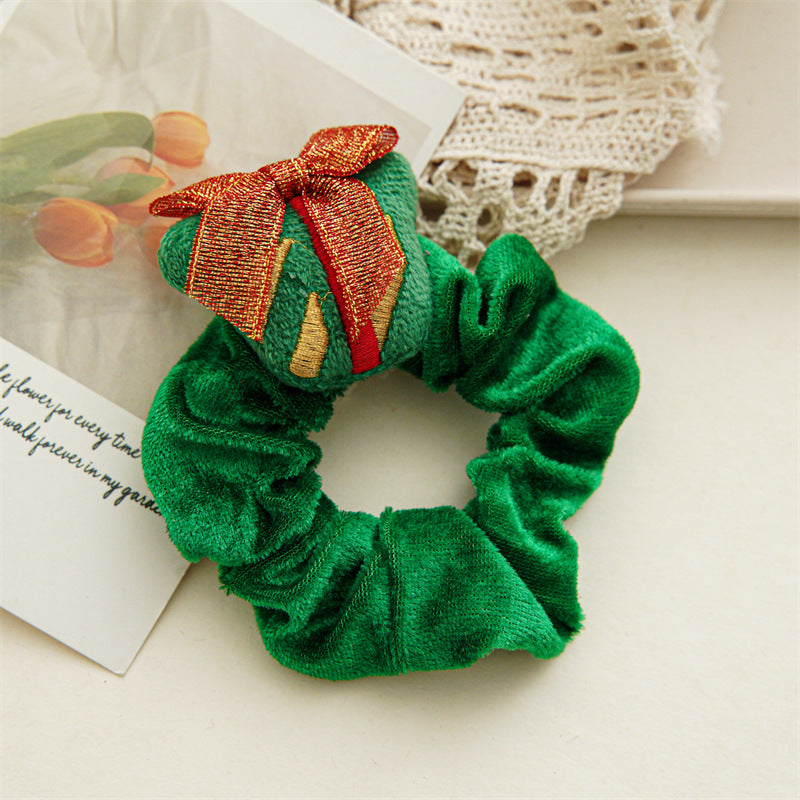 Cute Christmas Theme Plush Soft Hair Tie