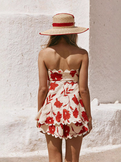 Trendy Floral Linen 2-Piece Set for Elegant Casual Wear