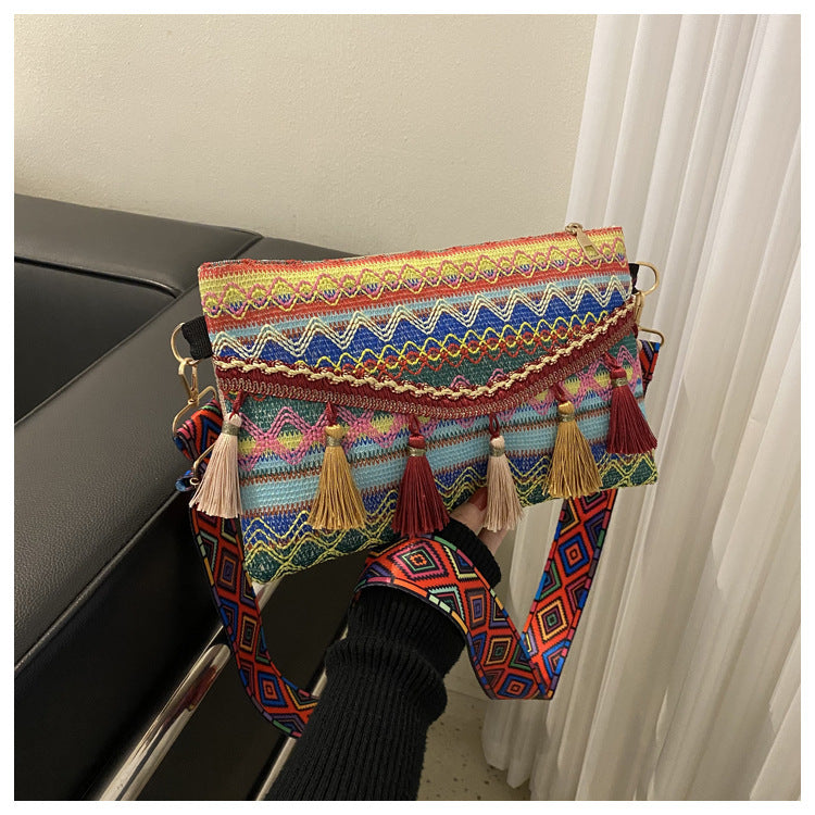 Artistic Bohemian Fringe Tote Bag Stylish Crossbody Purse