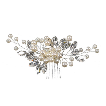 Bridal Hair Comb with Pearls and Rhinestones