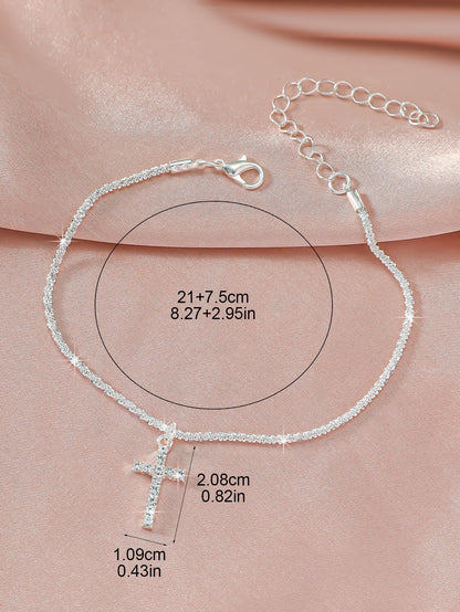 Simple Glitter Double Anklet