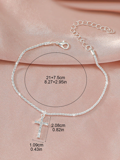 Simple Glitter Double Anklet