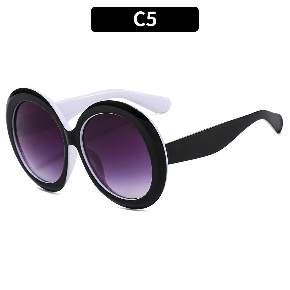 Round Frame UV400 Sunglasses Stylish Retro Fashion