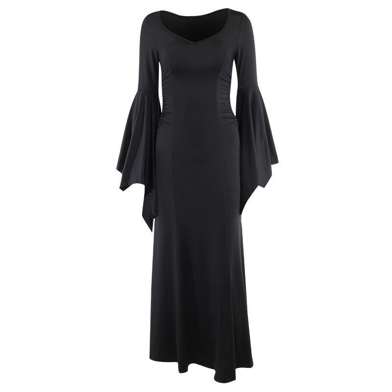 Chic Batwing Sleeve Mermaid Dress Elegant Polyester Summer Style