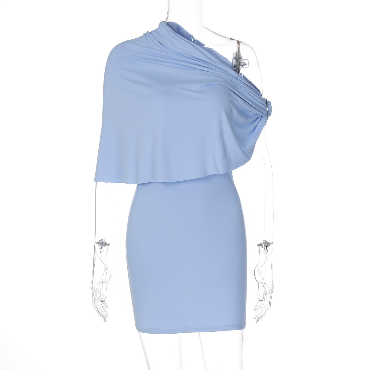Sexy Off-Shoulder Bodycon Mini Dress in Solid Color