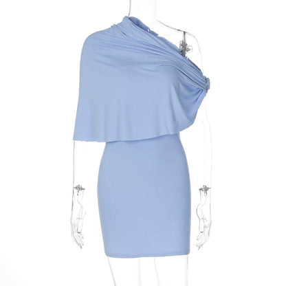 Sexy Off-Shoulder Bodycon Mini Dress in Solid Color