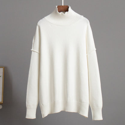 High Neck Casual Knit Sweater for Women