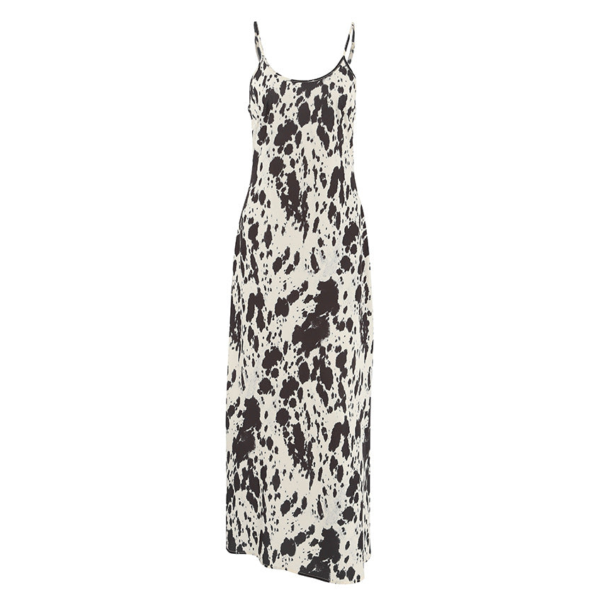 Sexy Spaghetti String Printed  A-Line Dress