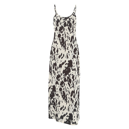 Sexy Spaghetti String Printed  A-Line Dress