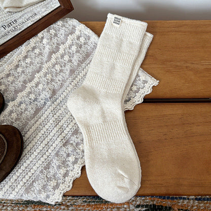 Trendy Wool Vertical Striped Warm Crew Socks