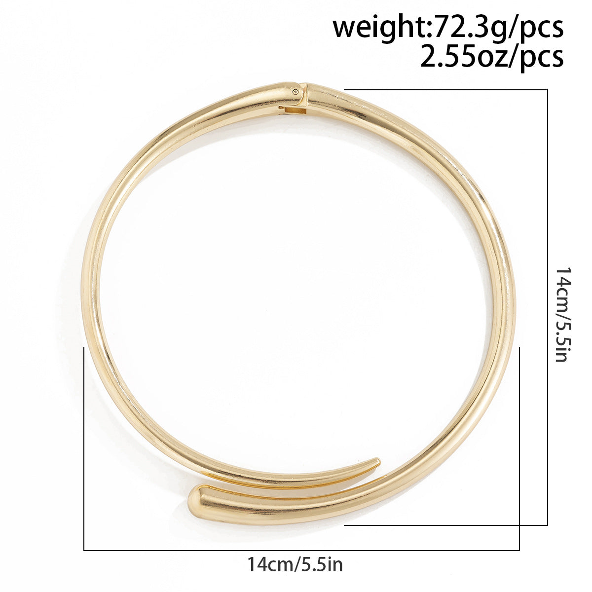 Geometric Metal Spring-Open Choker Necklace And Bracelet Set