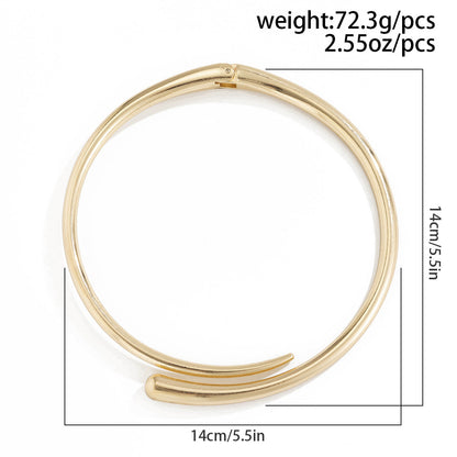 Geometric Metal Spring-Open Choker Necklace And Bracelet Set