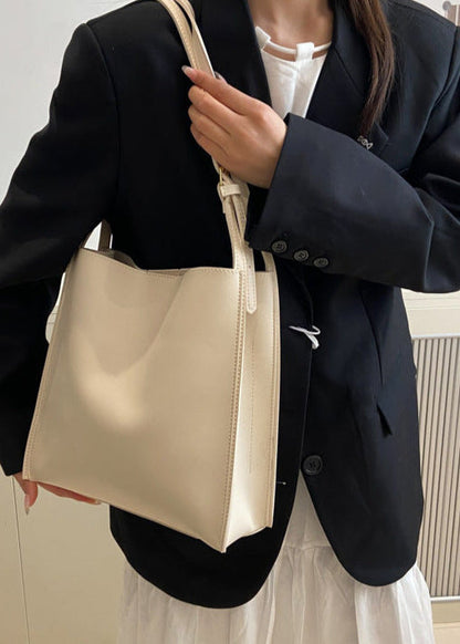 Structured PU Leather Tote With Shoulder Strap