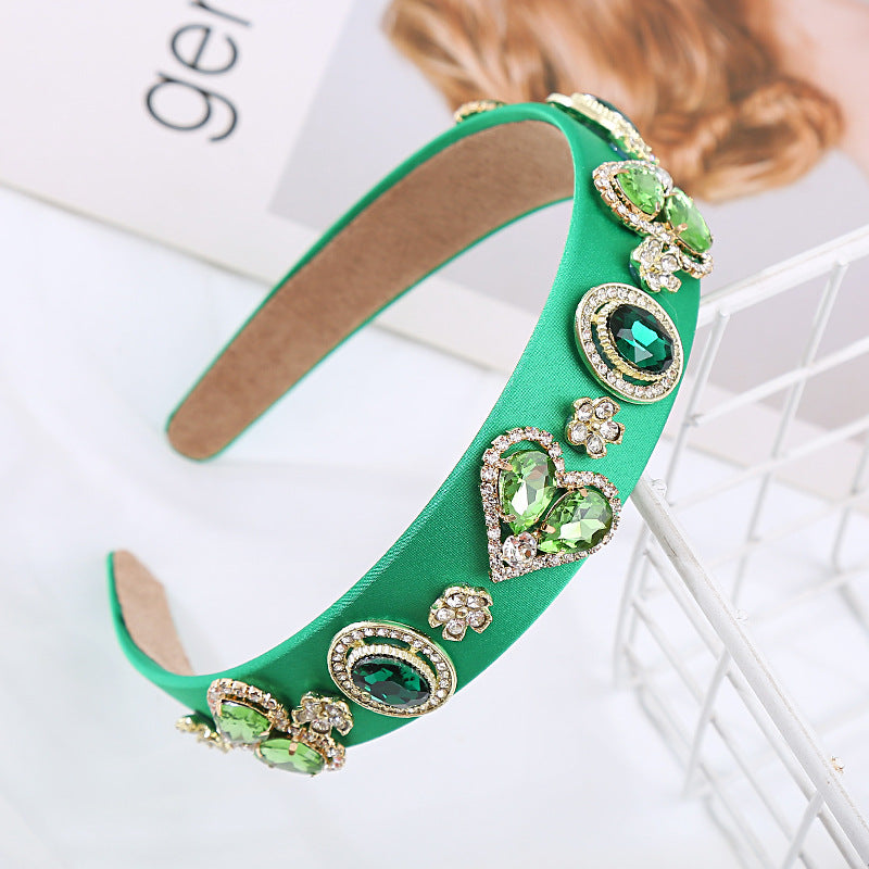 Baroque Glass Heart Headband Trendy Elegant Hair Accessory