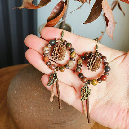 Bohemian Tassel Earrings Handmade with Dried Fruits