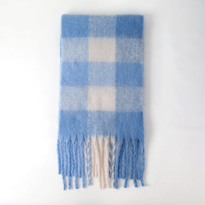 2+ Soft Contrast Color Plaid Scarves