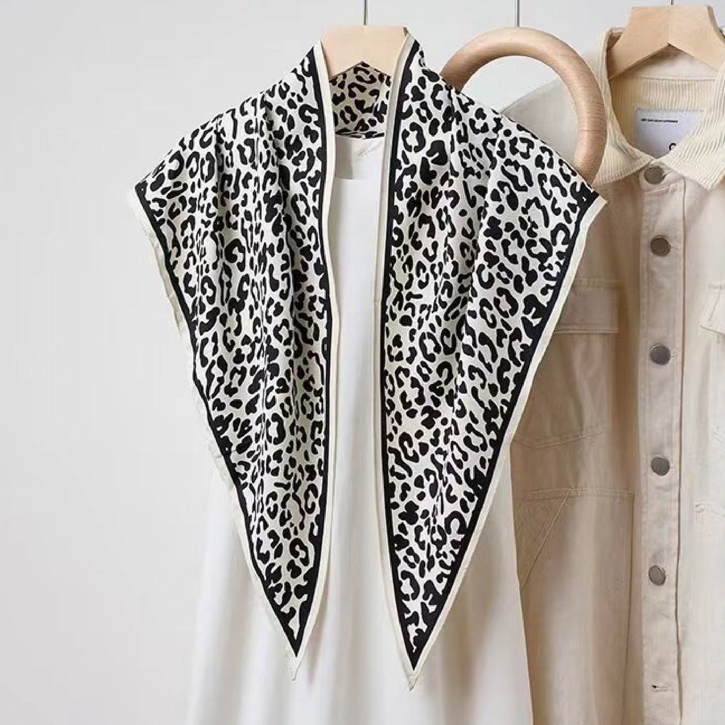 Vintage Polka Dot Triangle Silk Scarf
