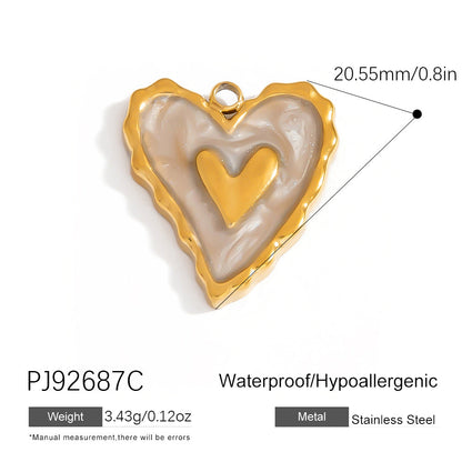 Heart Flower Pendant Accessories 18K Gold Plated Stainless Steel Jewelry
