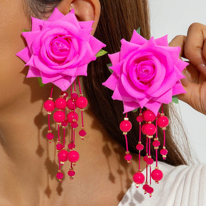 Stylish Irregular Floral Denim Flower Earrings