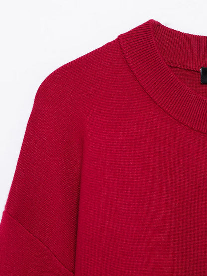 Casual Solid Color Round Neck Knitted Cardigan