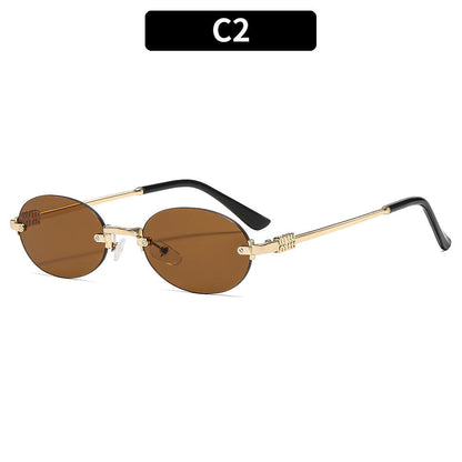 Oval Frame Sunglasses Stylish UV400 Protection