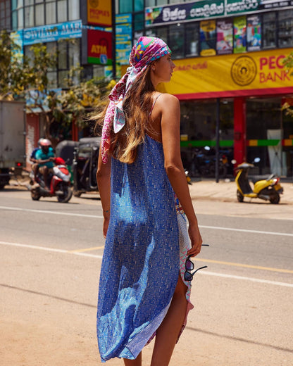 Hot Selling New Print V-Neck Strap Dress Seaside Beach Skirt