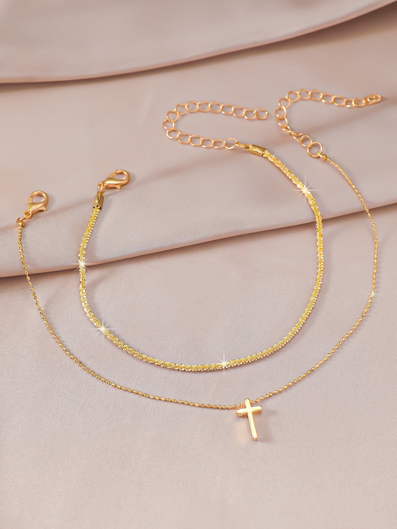 Simple Glitter Double Anklet