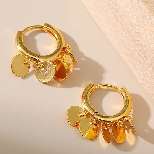 Simple Round Fringe Hoop Earrings