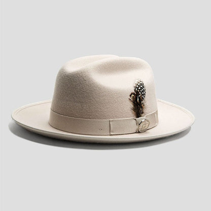 Trendy Retro Wool Felt Wide Brim Hat for Men