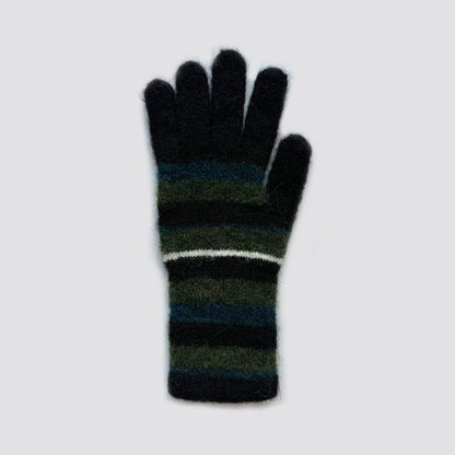 Rainbow Striped Knit Gloves Warm Casual Wool Blend Mittens