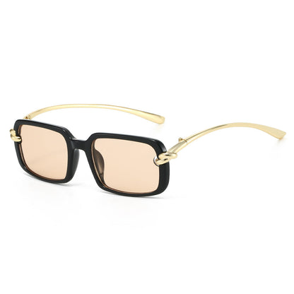 Trendy Retro Square Sunglasses with Metal Legs