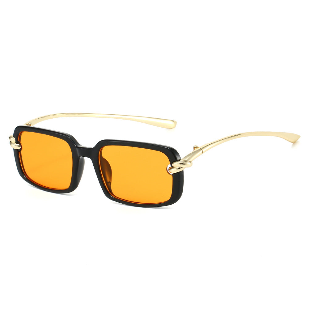 Trendy Retro Square Sunglasses with Metal Legs