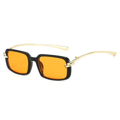Trendy Retro Square Sunglasses with Metal Legs