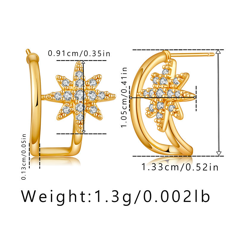 Snowflake Zircon Delicate Stud Earrings