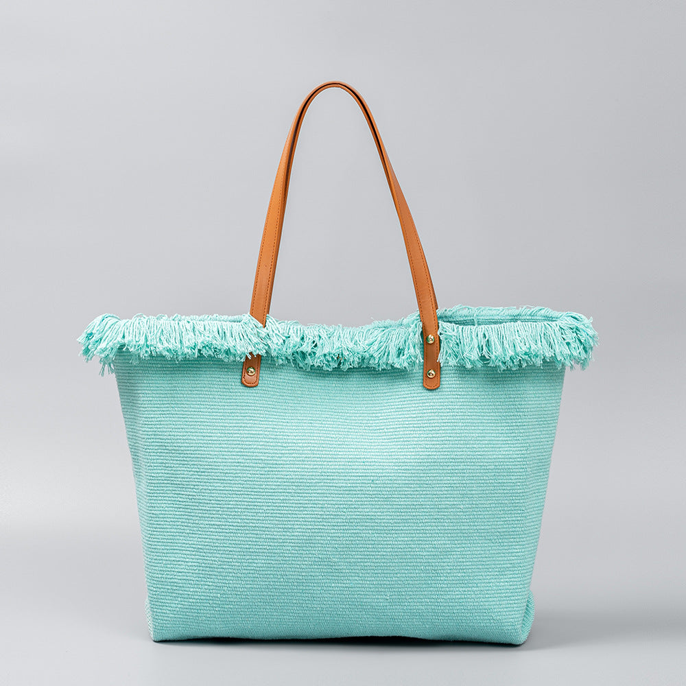 Solid Color Tassel Shoulder Bags
