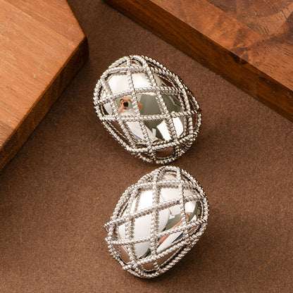 Geometric Hoop Earrings Stylish Copper Silver Plated